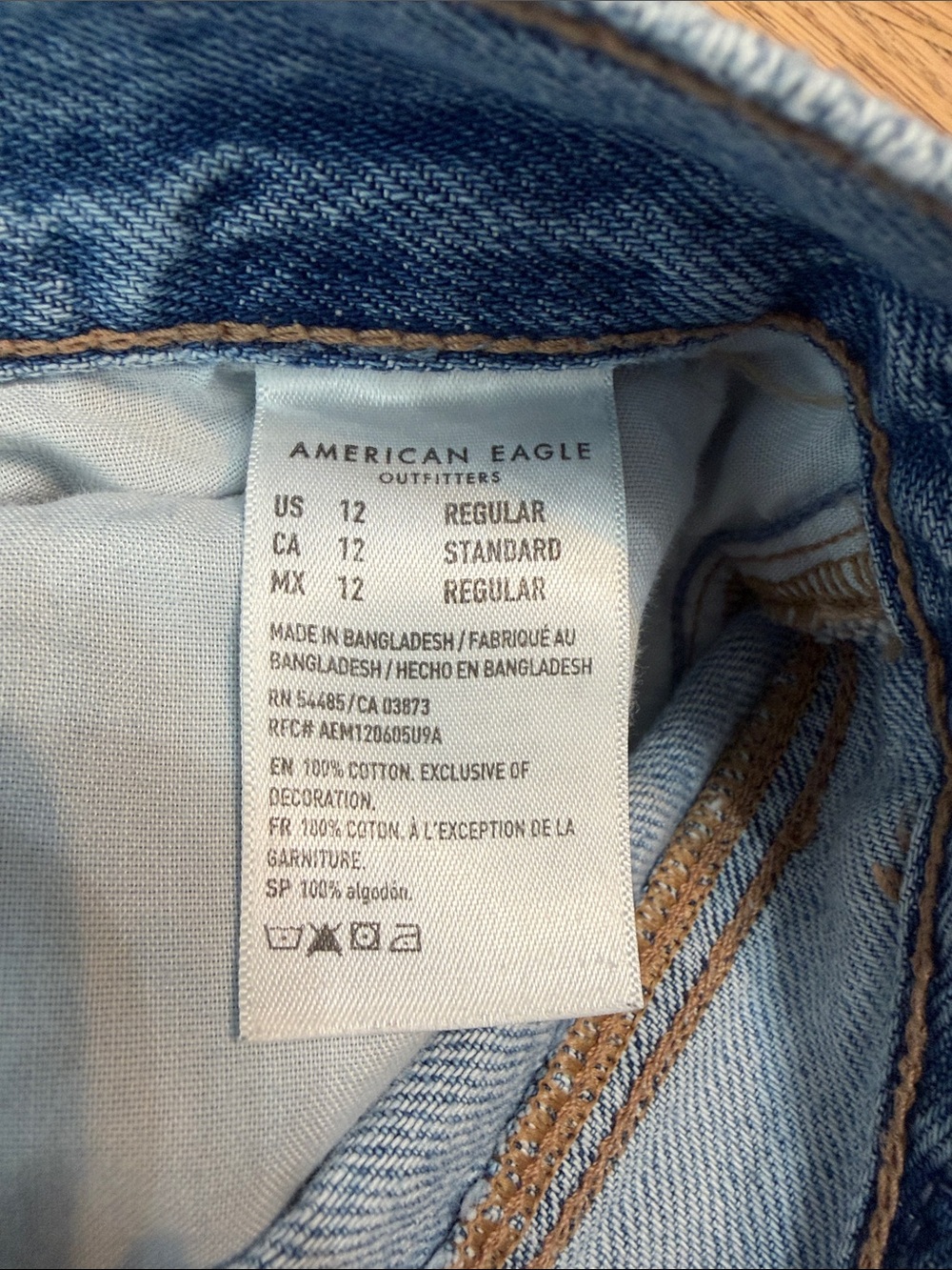 American Eagle Outfitters Skater Two Toned Wide-Leg Distressed Jeans 12 - Picture 12 of 13